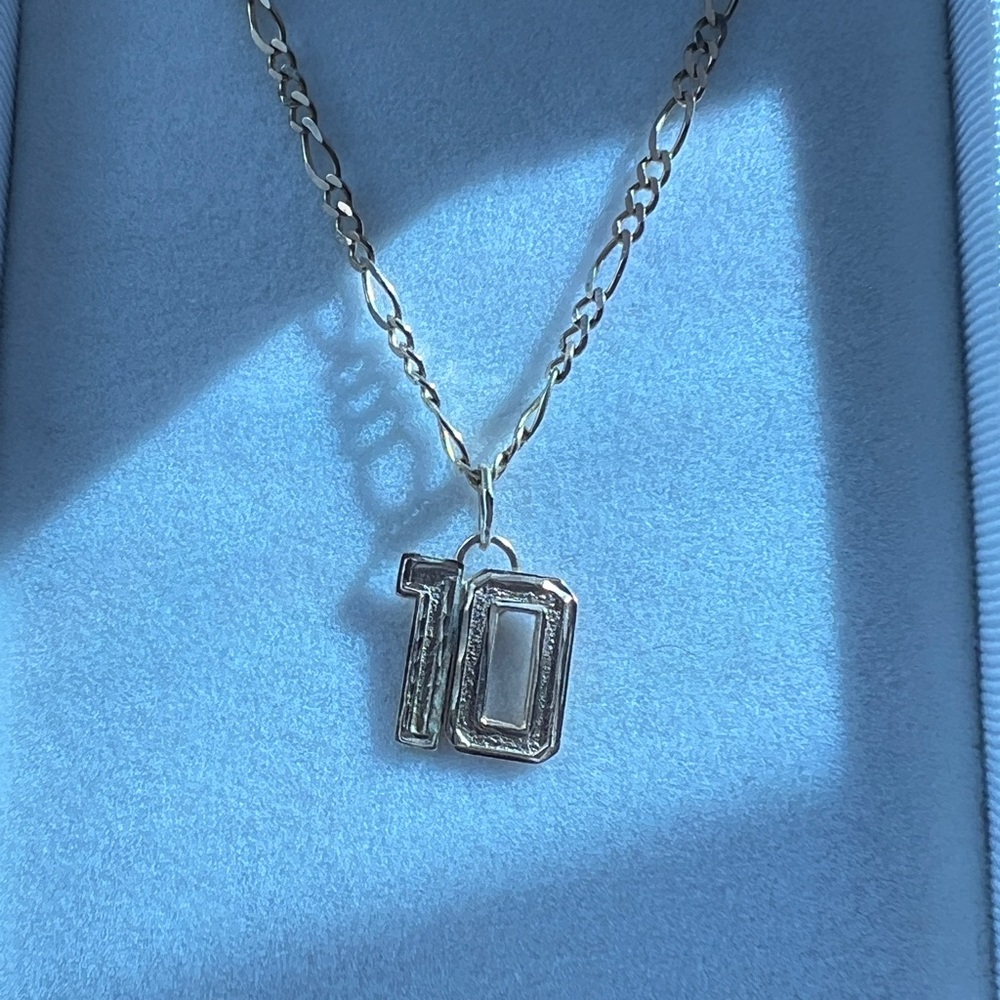 Custom Gold plated '10' charm with 10k gold chain.